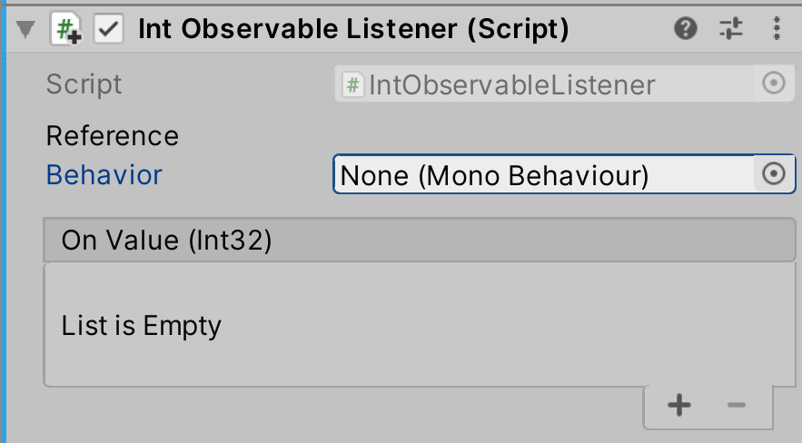 added the Int Obserable Listener